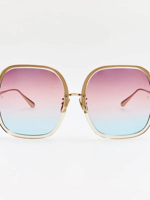 Linda Farrow Celia Sunglasses in Truffle and Dusk