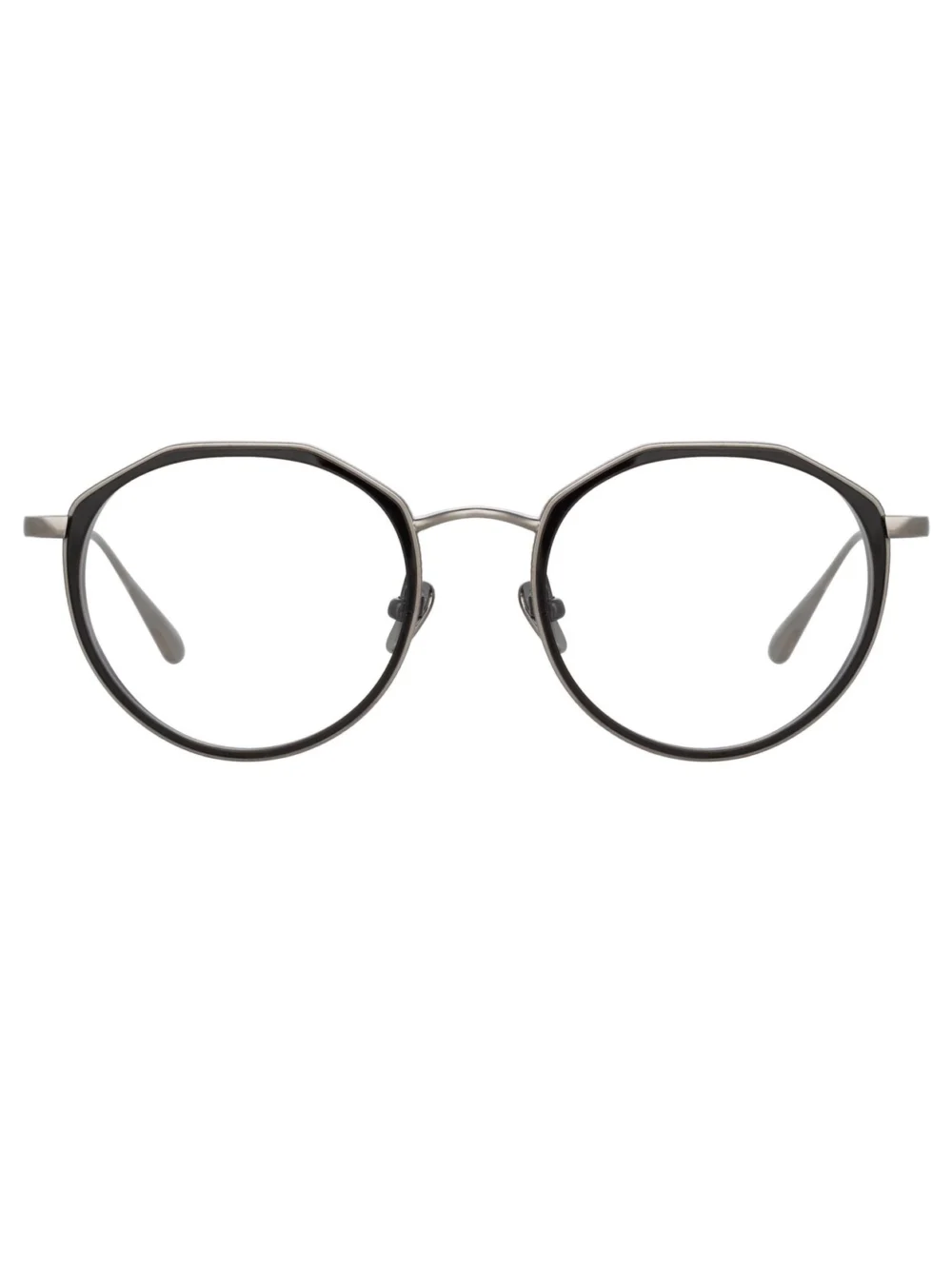 Linda Farrow Cesar Optical Frame in 22k white gold and black
