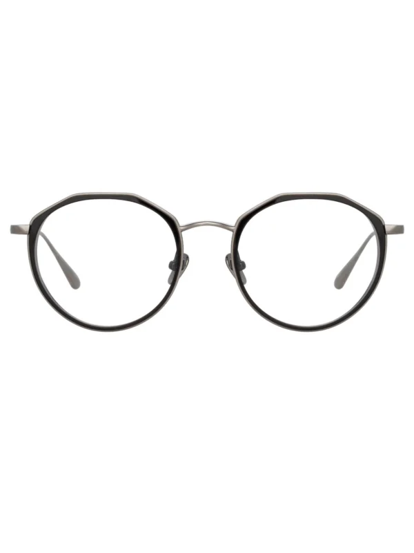 Linda Farrow Cesar Optical Frame in 22K White Gold and Black