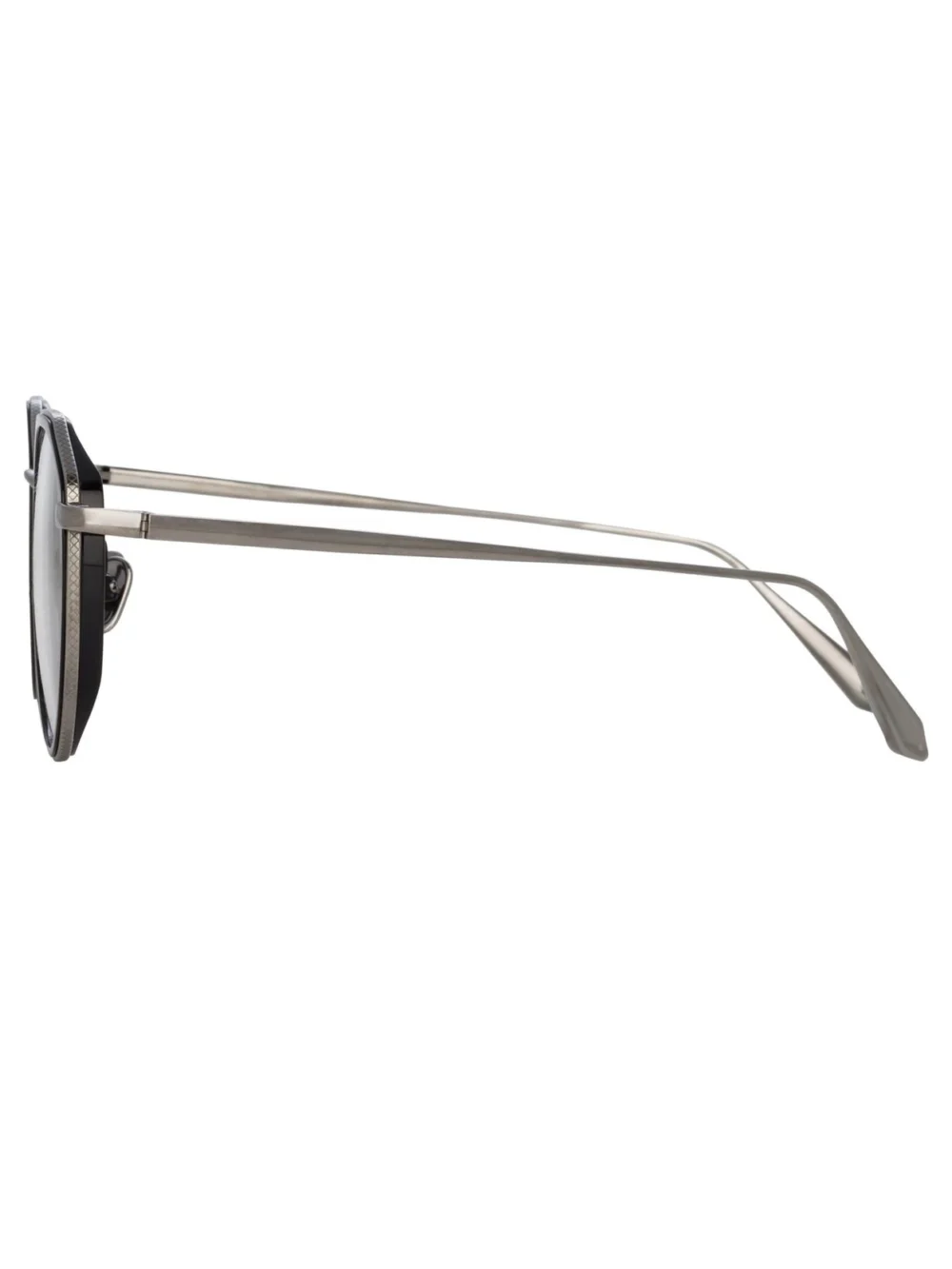 Linda Farrow Cesar Optical Frame, 22k white gold and black, view 2