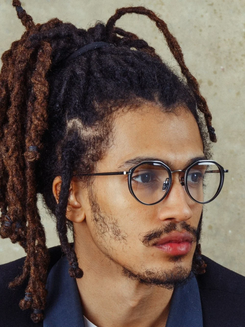 Linda Farrow Cesar Optical Frame, 22k white gold and black, view 6