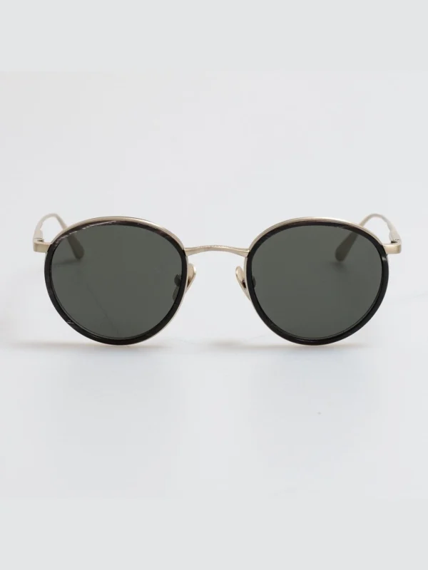 Linda Farrow Chaplin Sunglasses in Buffalo Horn and 925 Sterling Silver