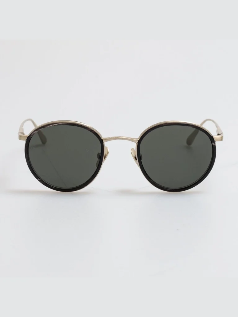Linda Farrow Chaplin Sunglasses in Buffalo Horn and 925 Sterling Silver