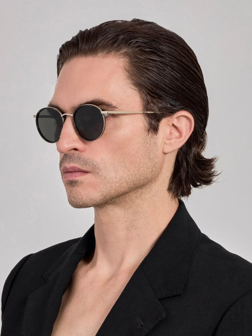 Linda Farrow Chaplin Sunglasses, buffalo horn and 925 sterling silver, view 4