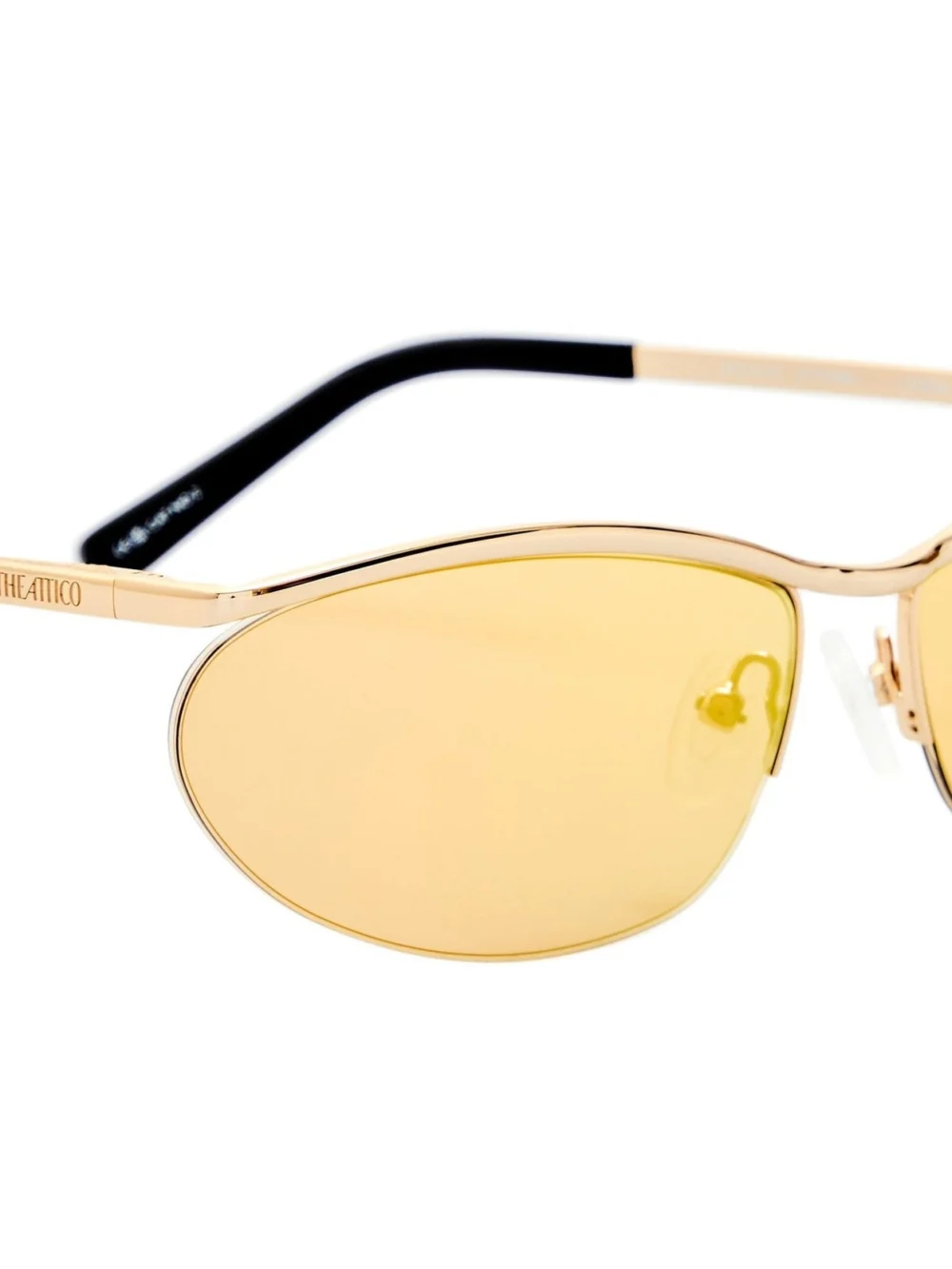 Linda Farrow Charlotte Sunglasses, gold mirror, view 3