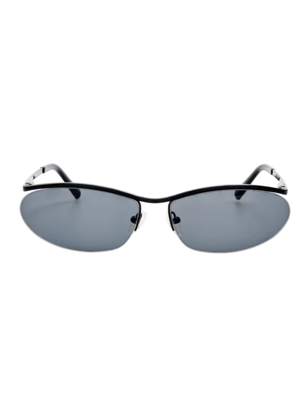 Linda Farrow Charlotte Sunglasses in Shiny Black and Grey