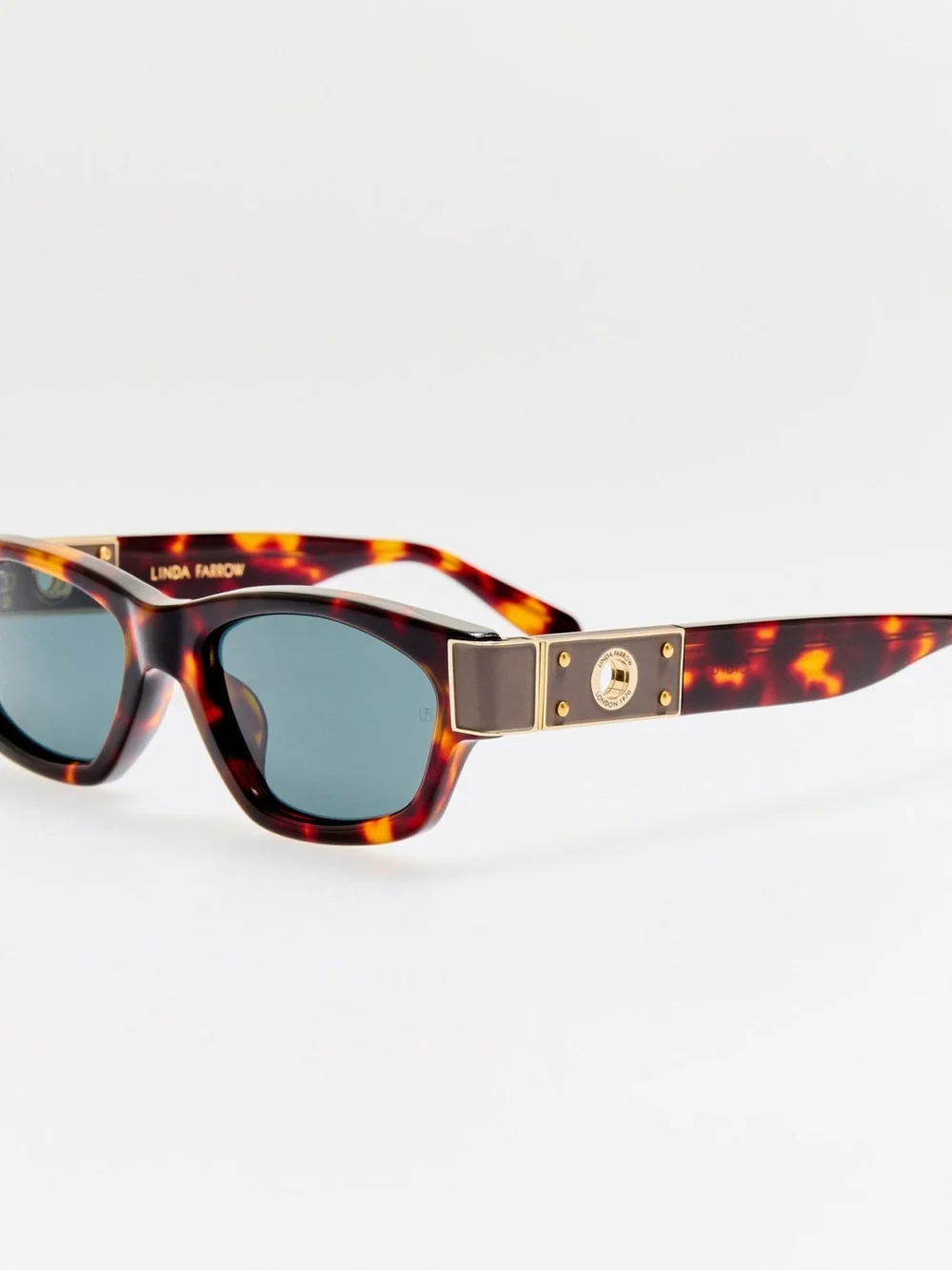 Linda Farrow Clara Sunglasses, dark tortoiseshell, view 2