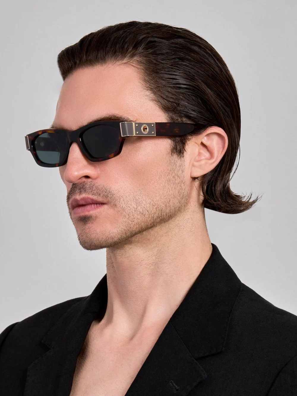 Linda Farrow Clara Sunglasses, dark tortoiseshell, view 4