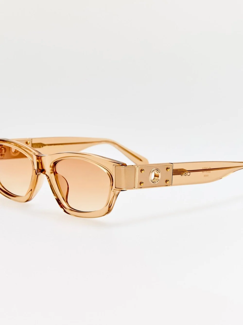 Linda Farrow Clara Sunglasses, honey, view 2