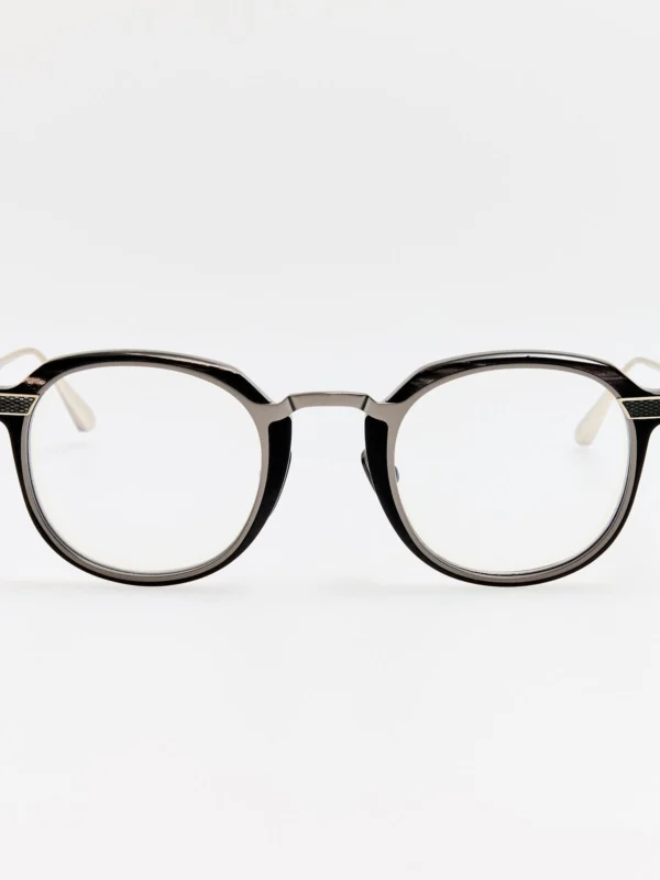 Linda Farrow Clement Optical in Buffalo Horn and 925 Sterling Silver