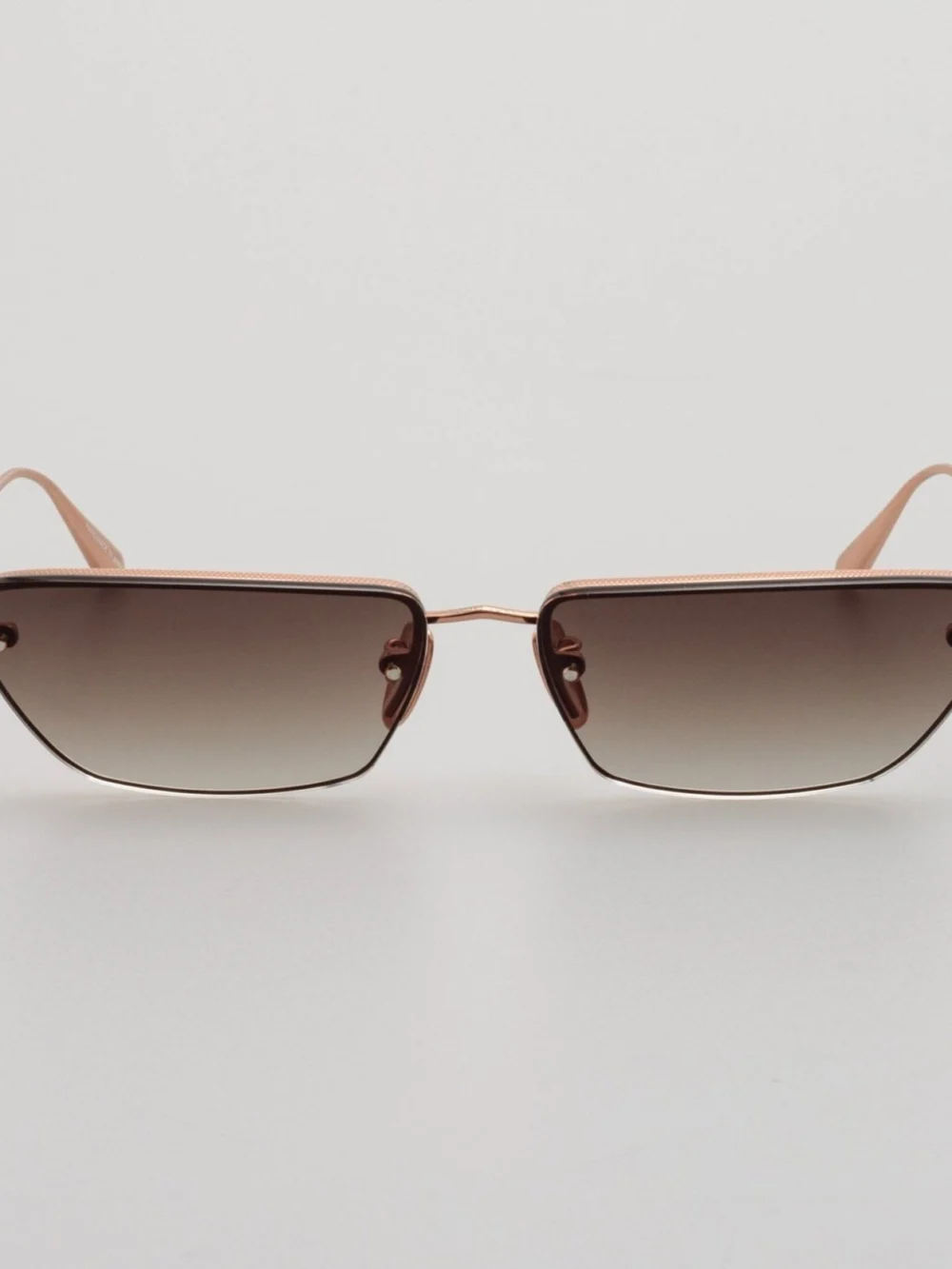 Linda Farrow Cleo Sunglasses in 18k rose gold and mocha