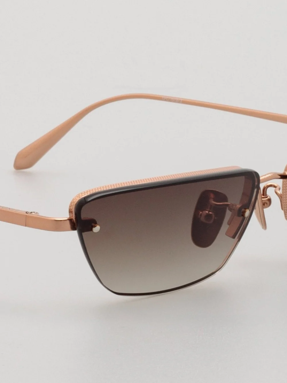 Linda Farrow Cleo Sunglasses, 18k rose gold and mocha, view 4
