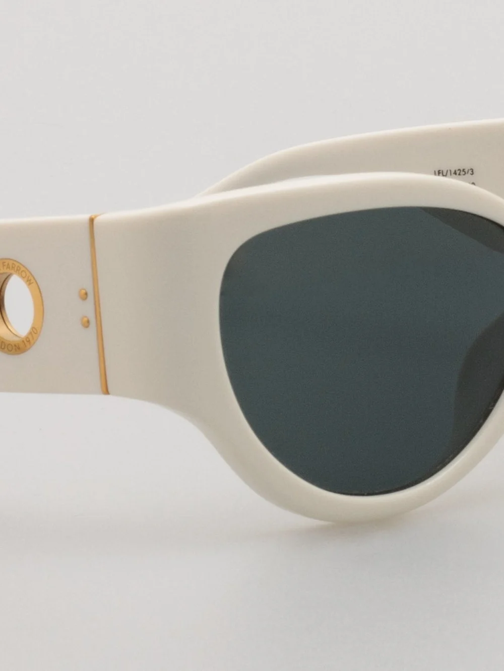 Linda Farrow Connie Sunglasses, white, view 4