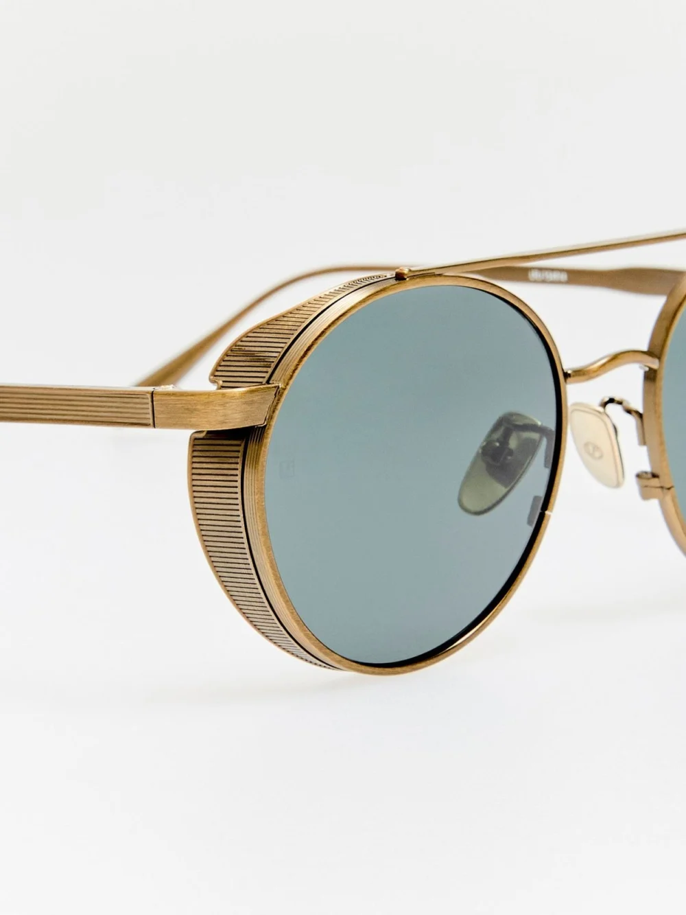 Linda Farrow Conor Sunglasses, antique gold and green, view 5