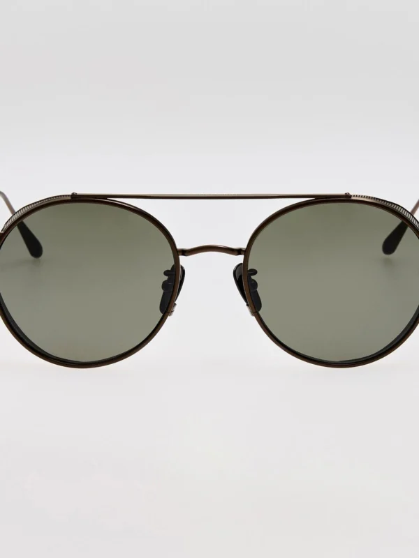 Linda Farrow Conor Sunglasses in Matt Black Nickel