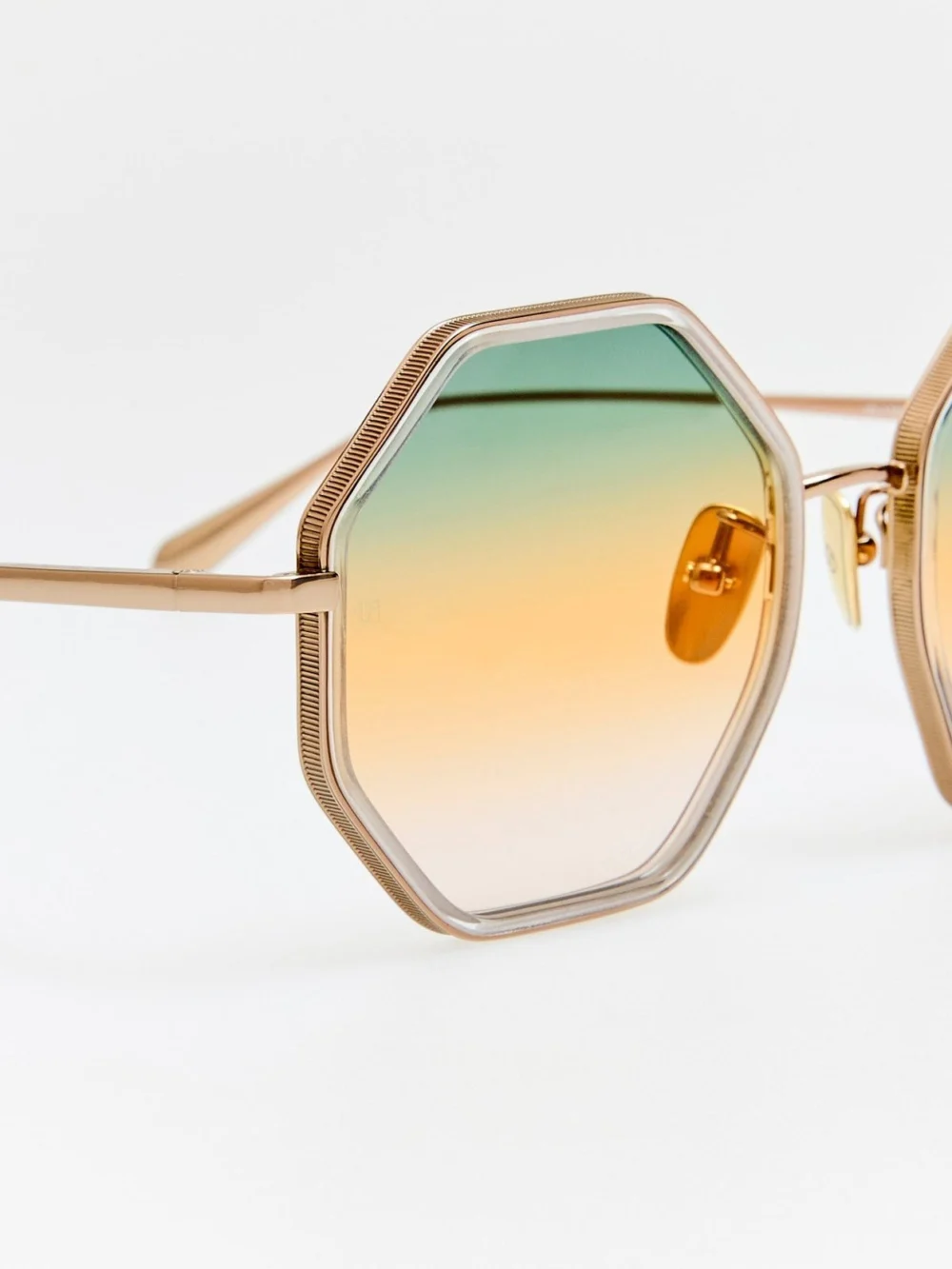 Linda Farrow Coraline Sunglasses, 22k gold and tutti frutti, view 4