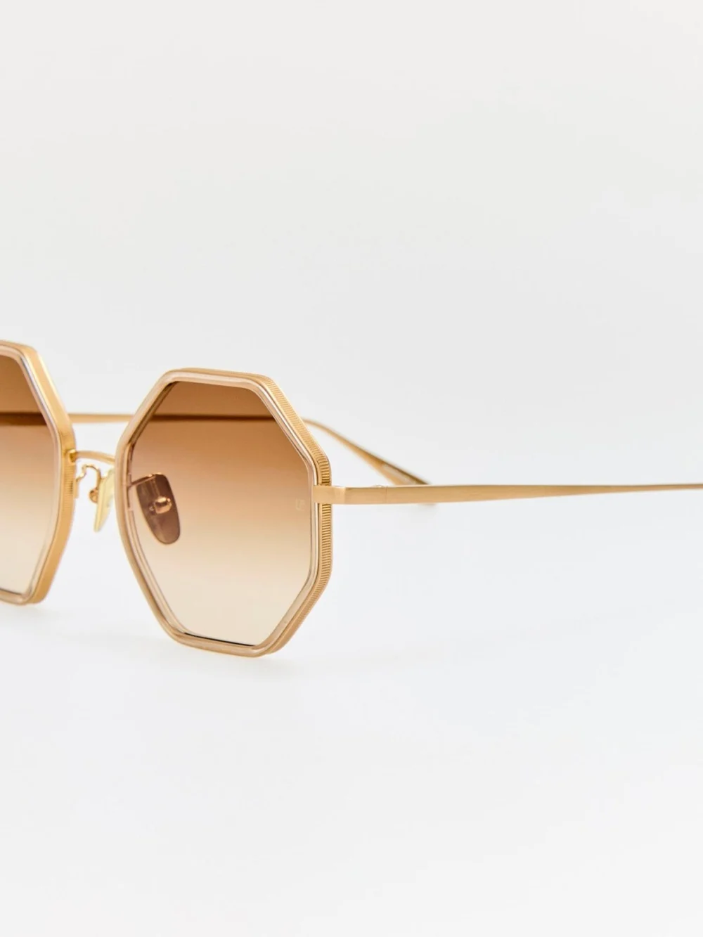 Linda Farrow Coraline Sunglasses, matt champagne and mocha, view 2