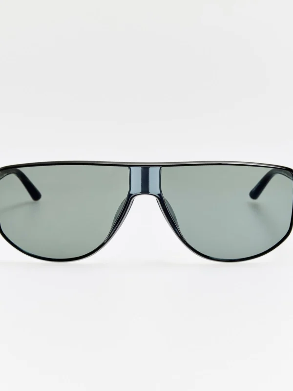 Linda Farrow Corsa Sunglasses in Black and Grey