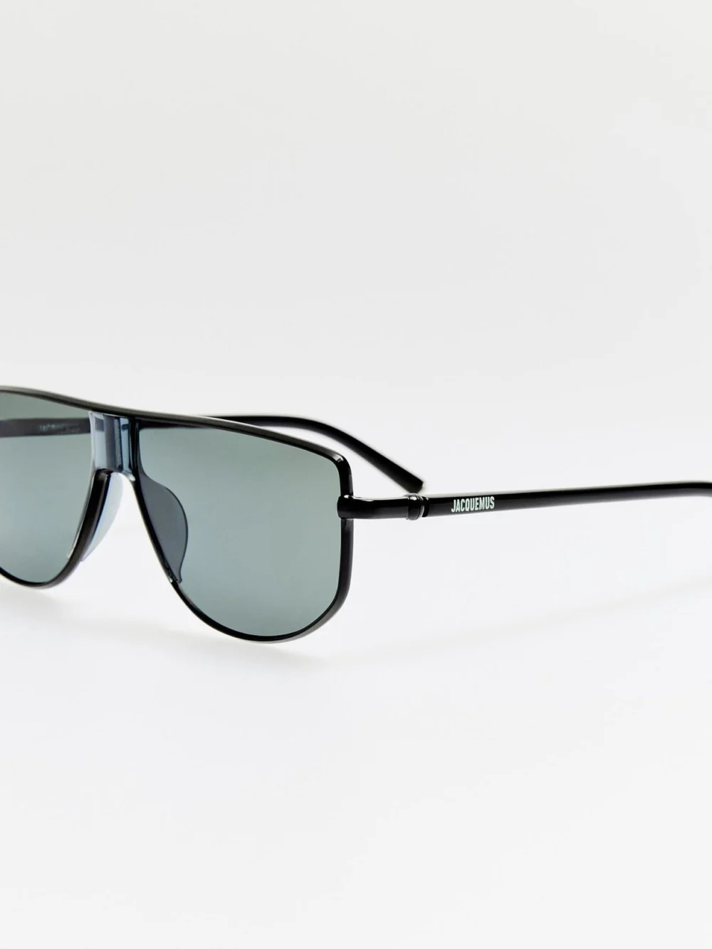 Linda Farrow Corsa Sunglasses, black and grey, view 2