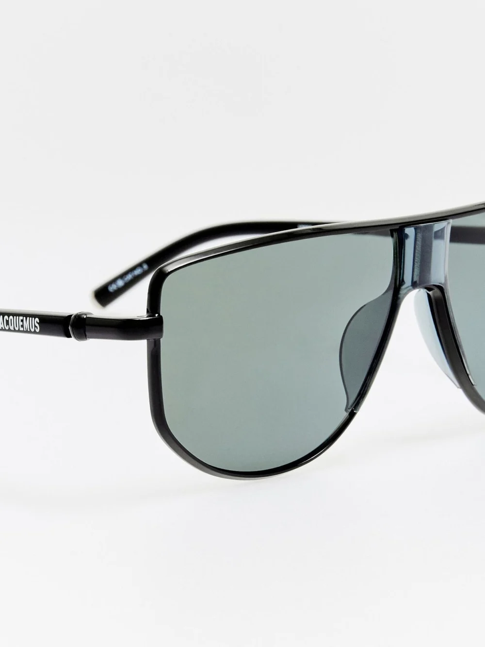 Linda Farrow Corsa Sunglasses, black and grey, view 5