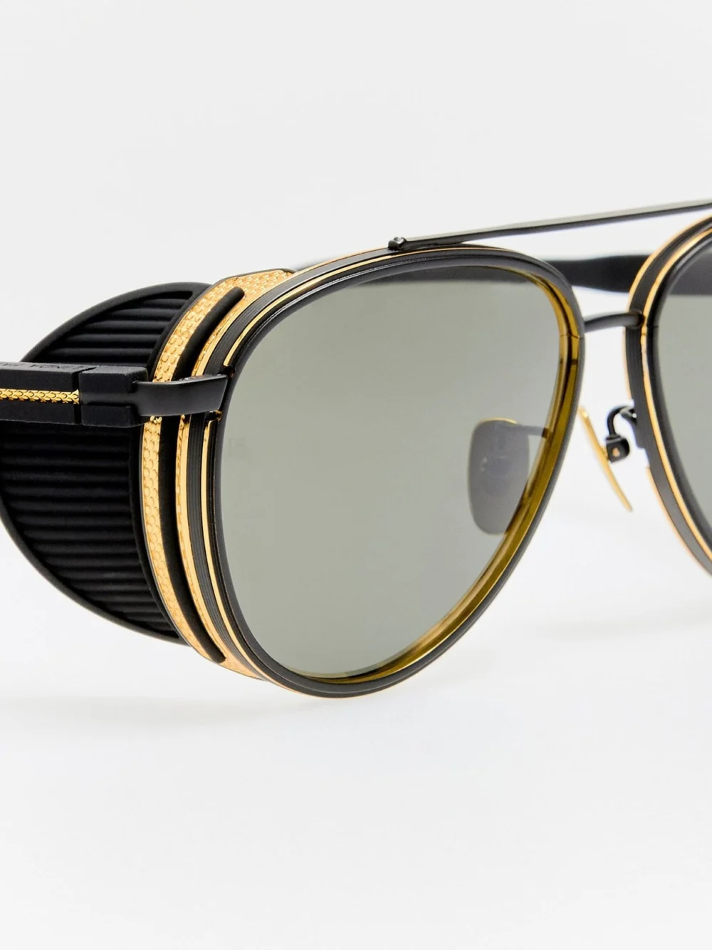 Linda Farrow Cortes Explorer Sunglasses, matt nickel and 22k gold, view 5
