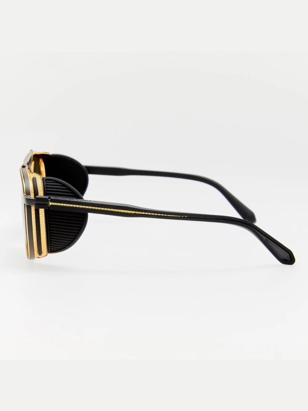 Linda Farrow Cortes Explorer Sunglasses, matt nickel and 22k gold, view 6