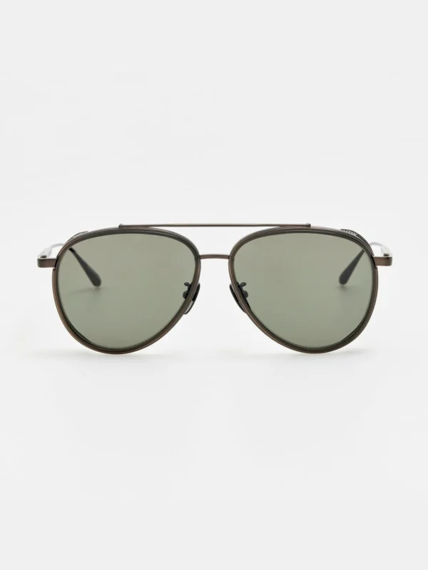 Linda Farrow Cortes Sunglasses in Matt Black Nickel