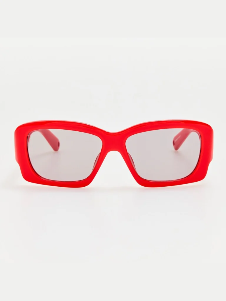 Linda Farrow Croisiere Rectangular Sunglasses in Red