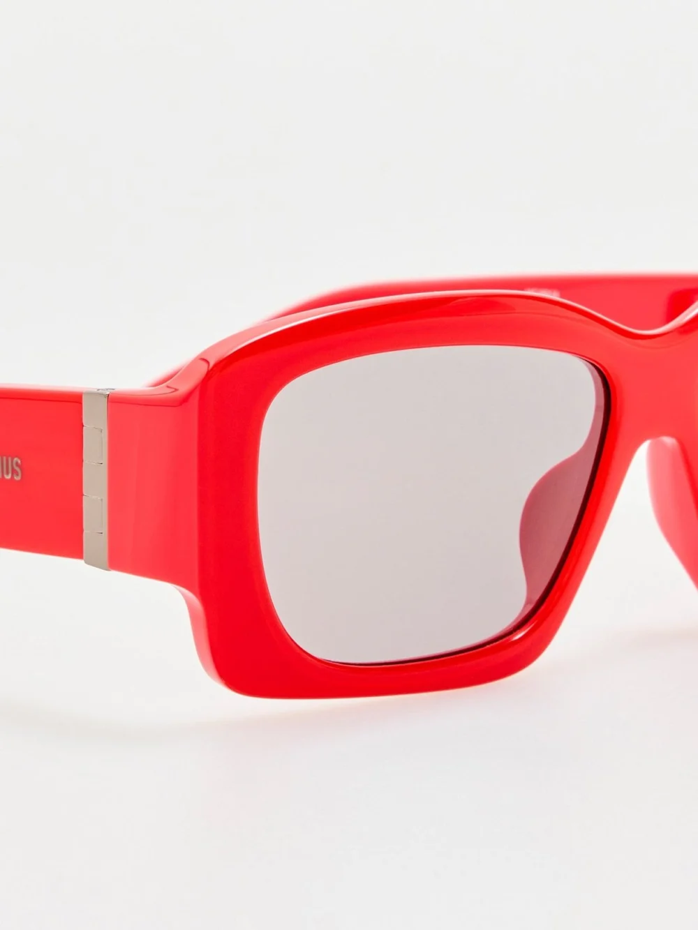 Linda Farrow Croisiere Rectangular Sunglasses, red, view 4