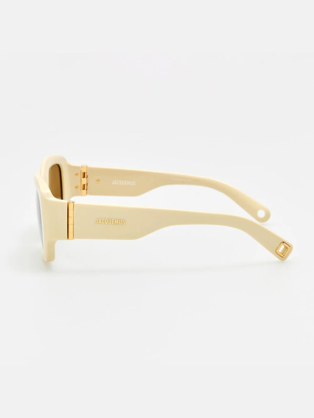 Linda Farrow Croisiere Rectangular Sunglasses, sand, view 5