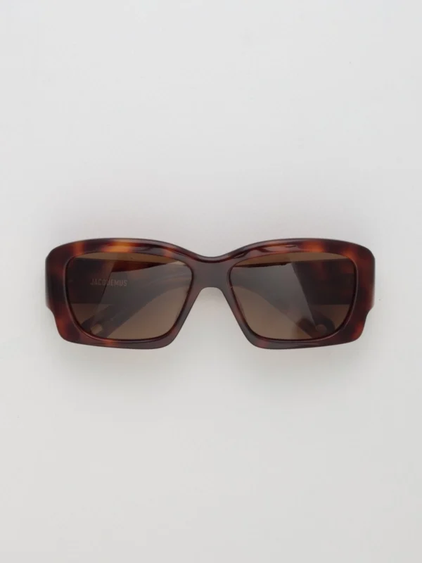 Linda Farrow Croisiere Rectangular Sunglasses in Tortoiseshell