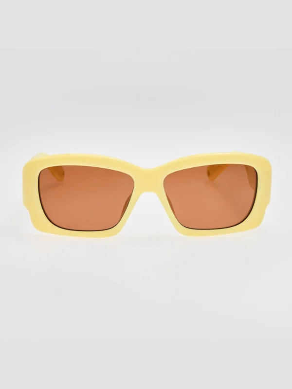 Linda Farrow Croisiere Sunglasses in Yellow Stripe