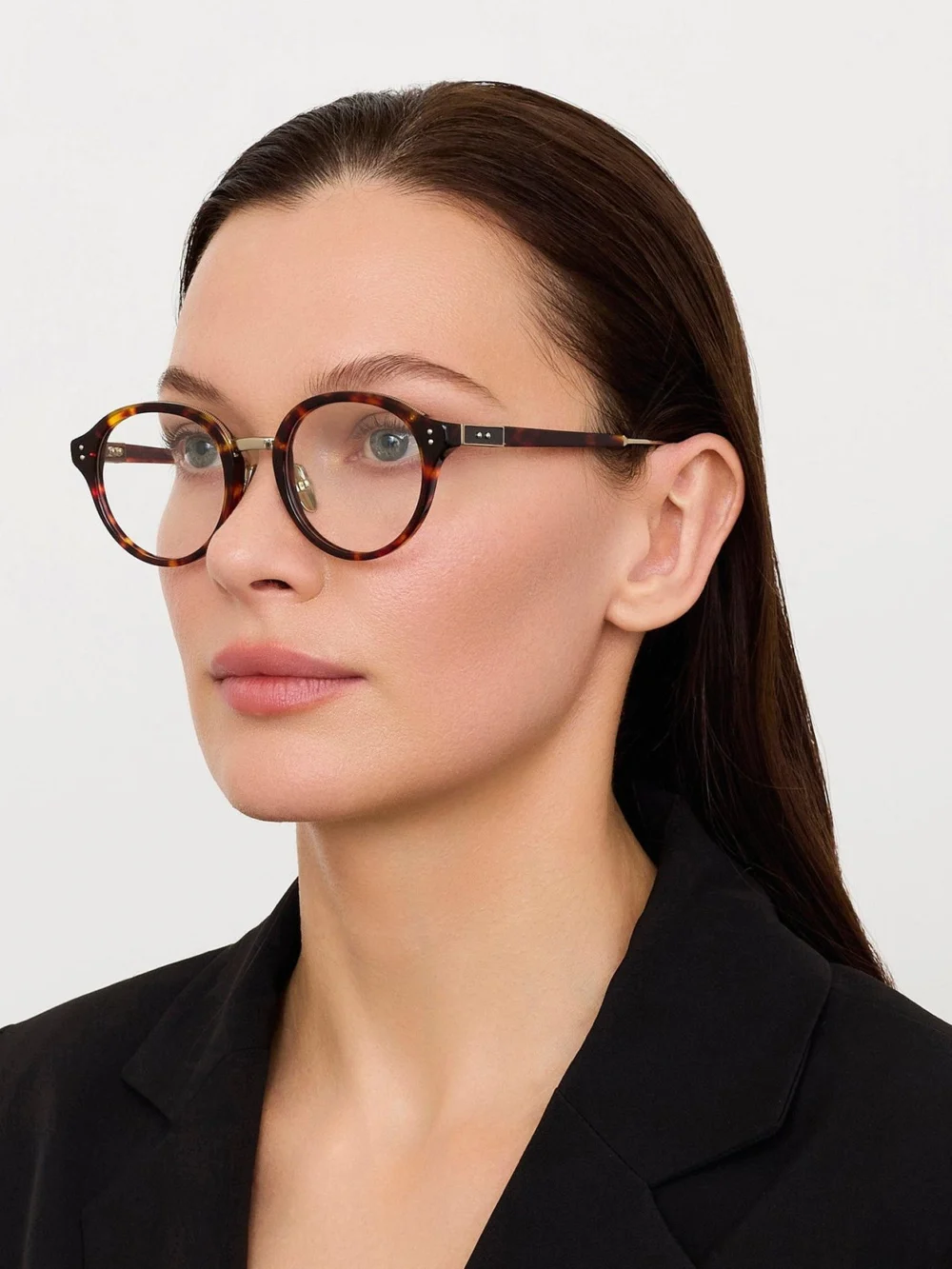 Linda Farrow Curtis Optical, dark tortoiseshell, view 3