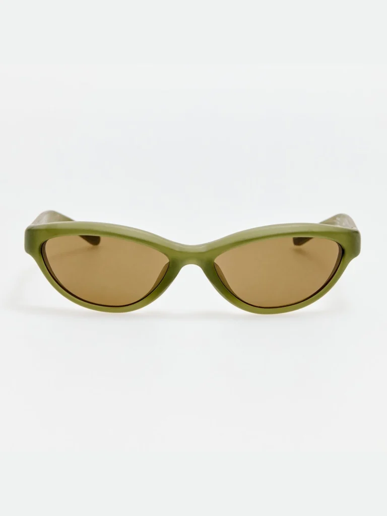 Linda Farrow Curvo Sunglasses in Sanded Green