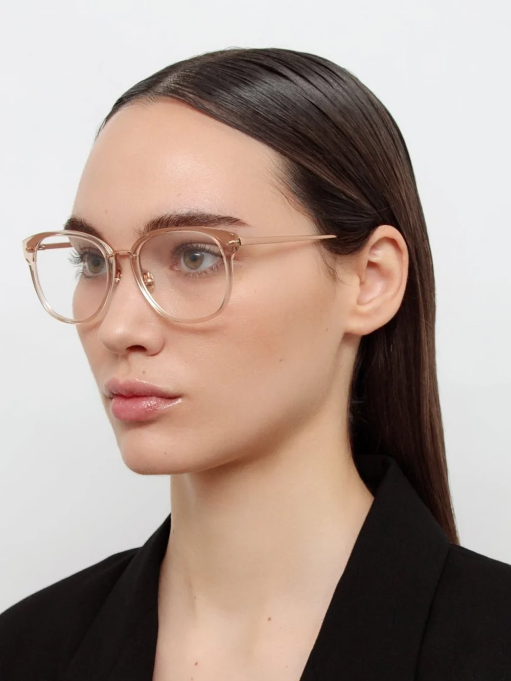 Linda Farrow Cyrus D-Frame Optical, ash, view 3