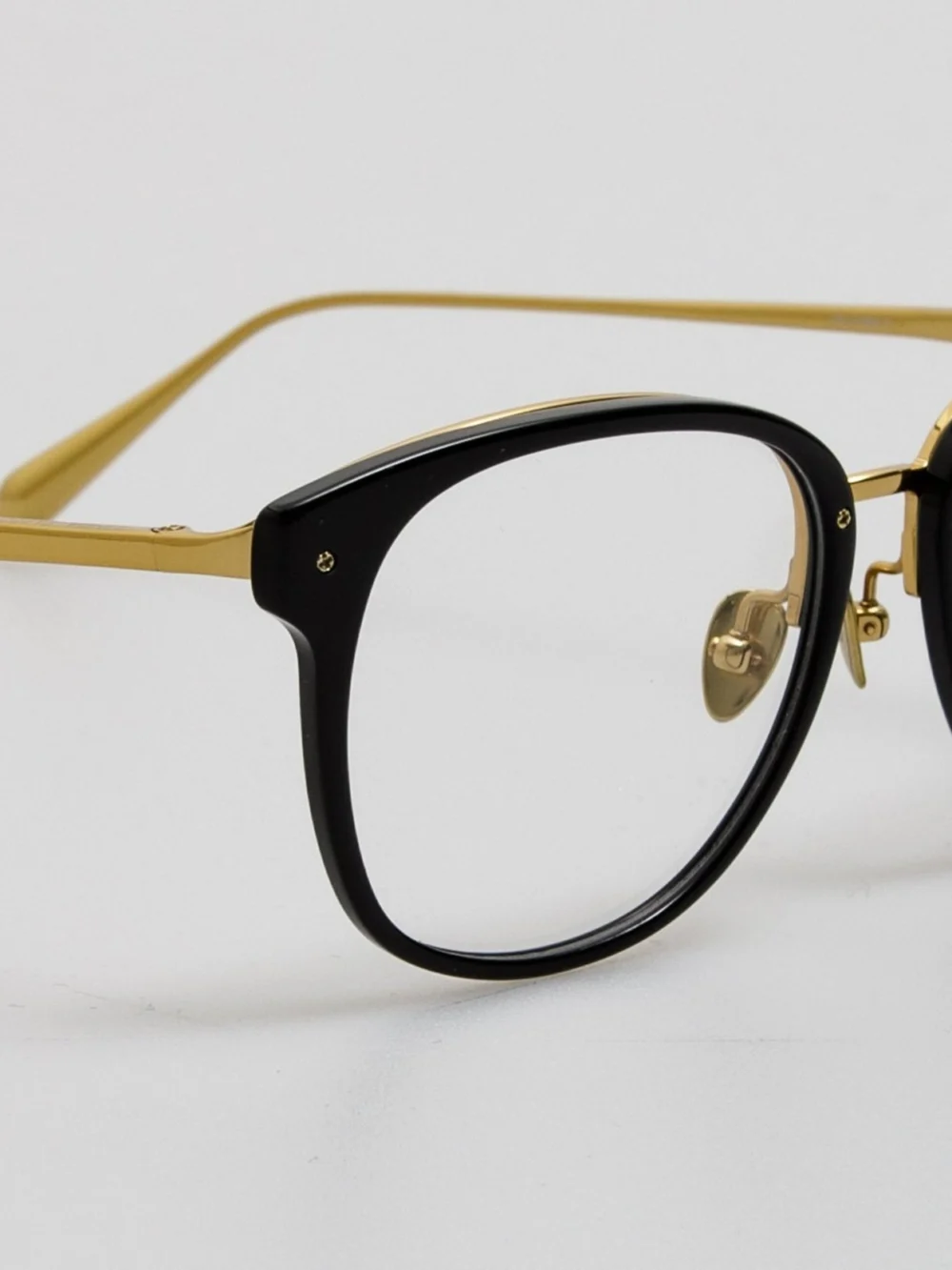 Linda Farrow Cyrus D-Frame Optical, black, view 5