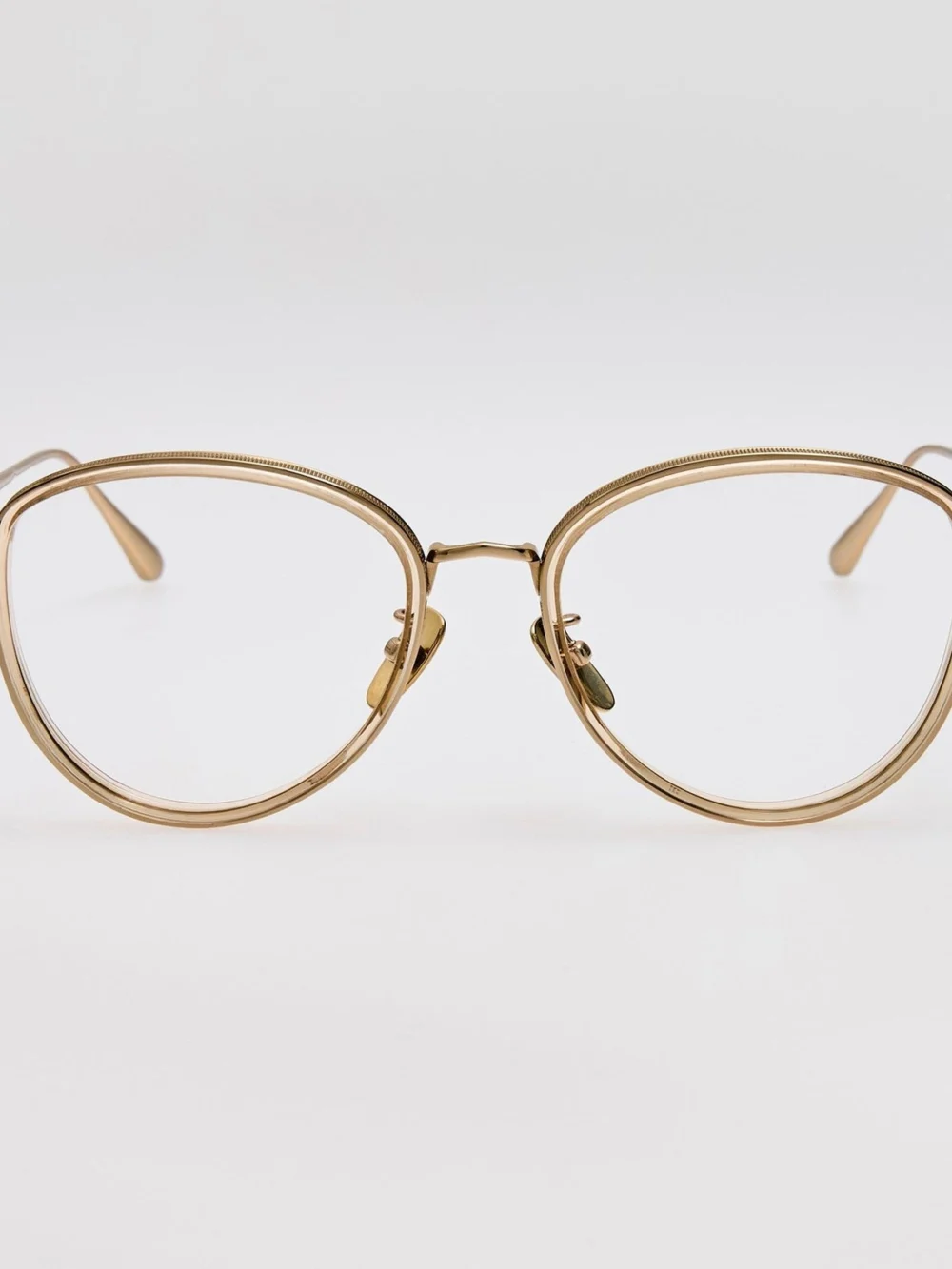 Linda Farrow Dahlia Optical in 22k gold and ash
