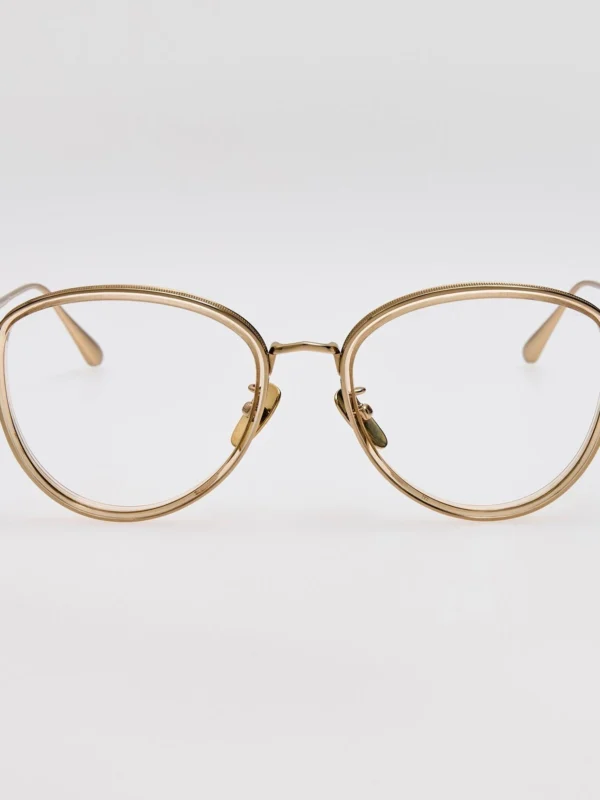 Linda Farrow Dahlia Optical in 22K Gold and Ash