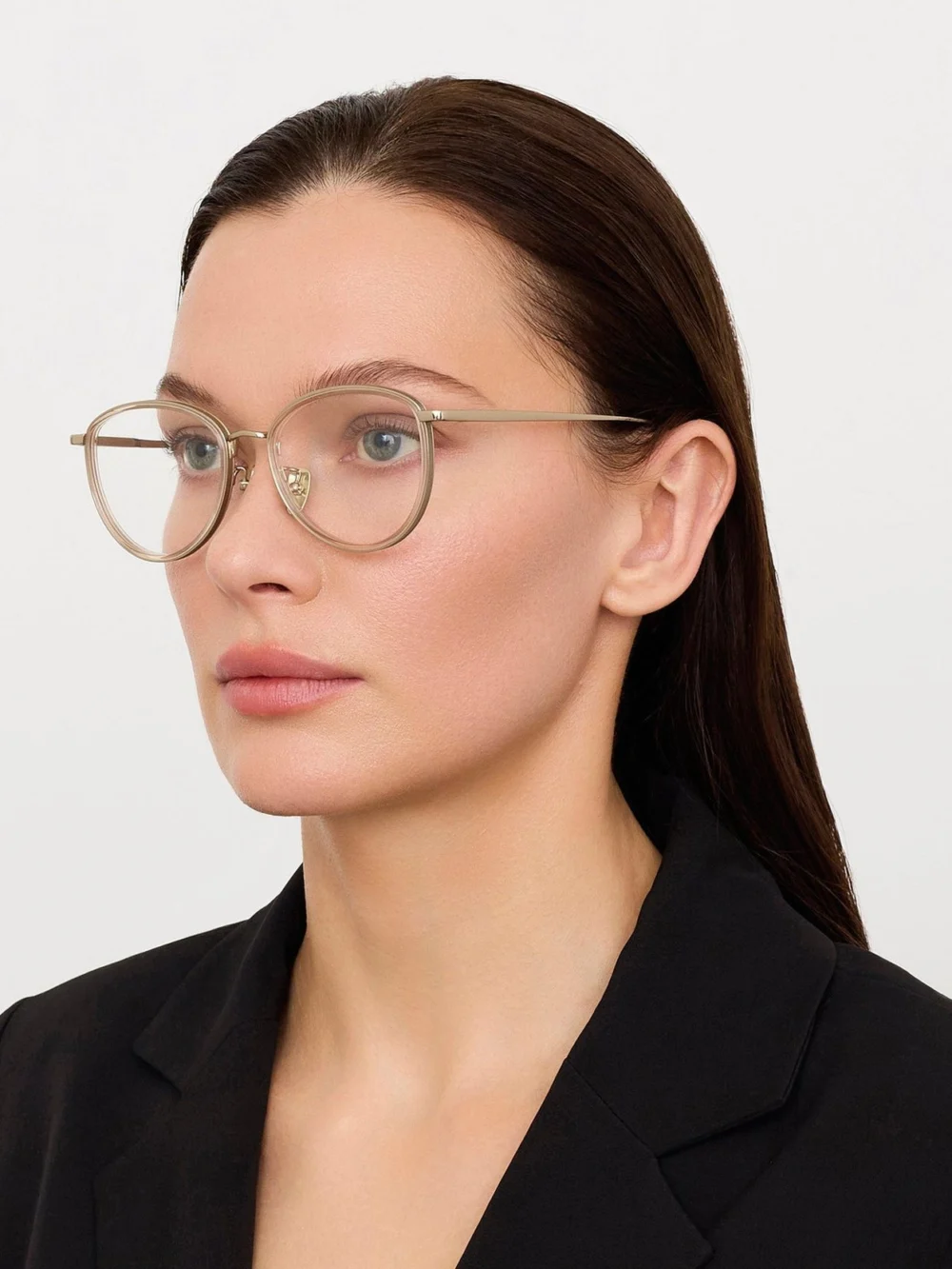 Linda Farrow Dahlia Optical, 22k gold and ash, view 3