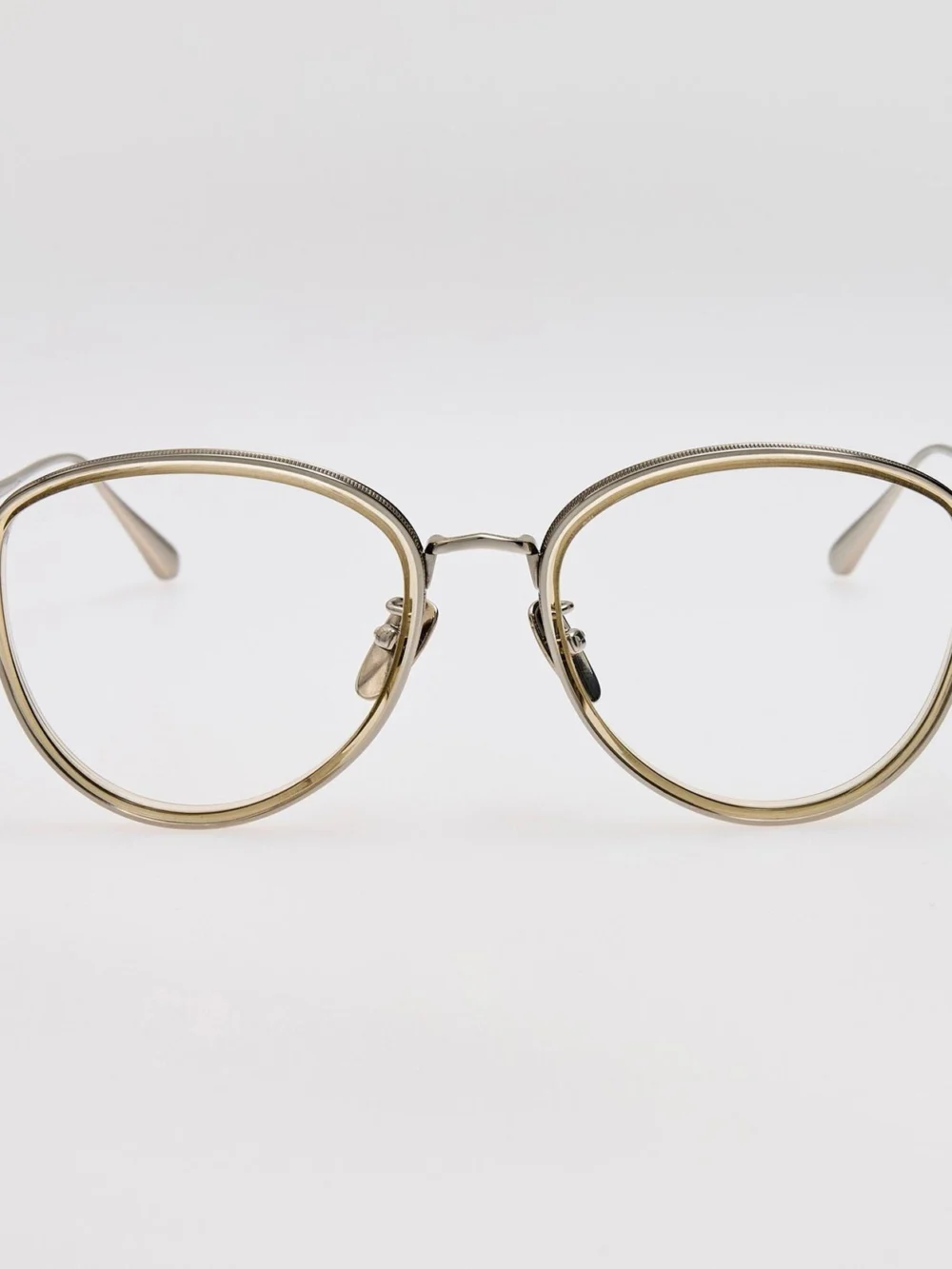 Linda Farrow Dahlia Optical in 22k white gold and truffle