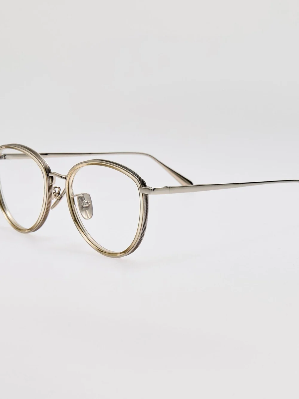 Linda Farrow Dahlia Optical, 22k white gold and truffle, view 2