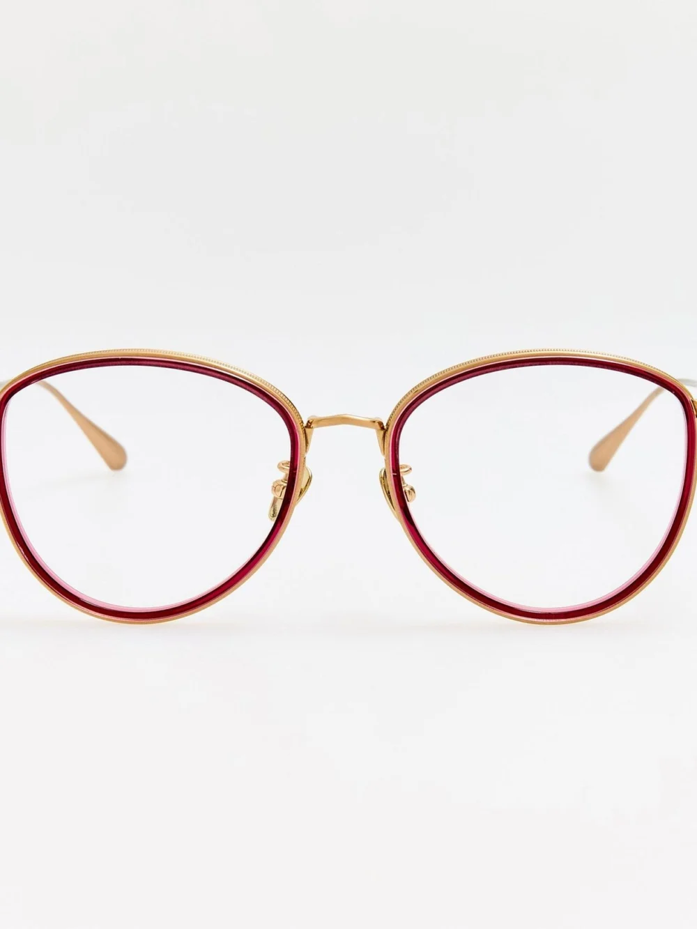 Linda Farrow Dahlia Optical in matt champagne and wine