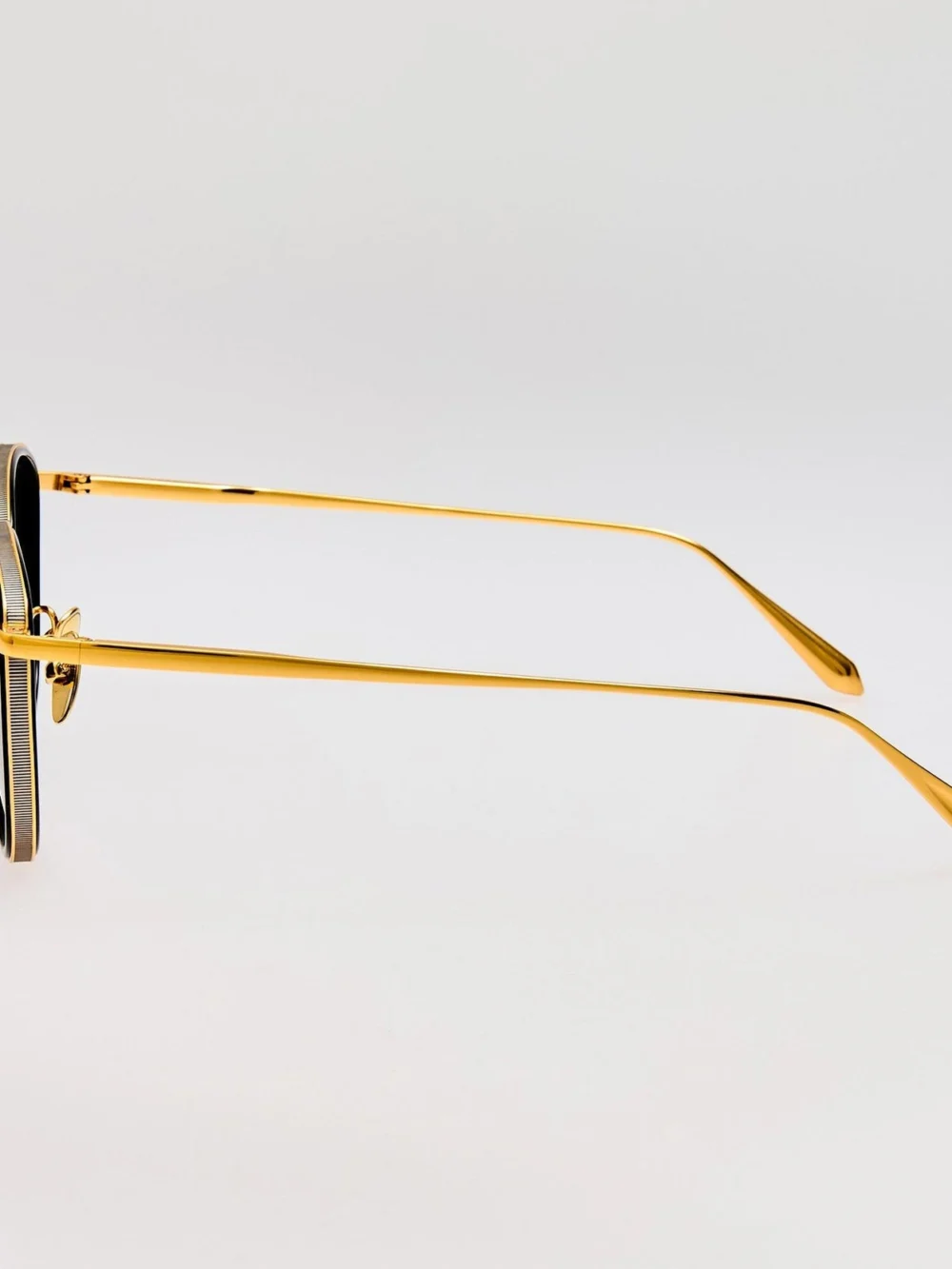 Linda Farrow Dahlia Sunglasses, 22k gold and grey, view 6