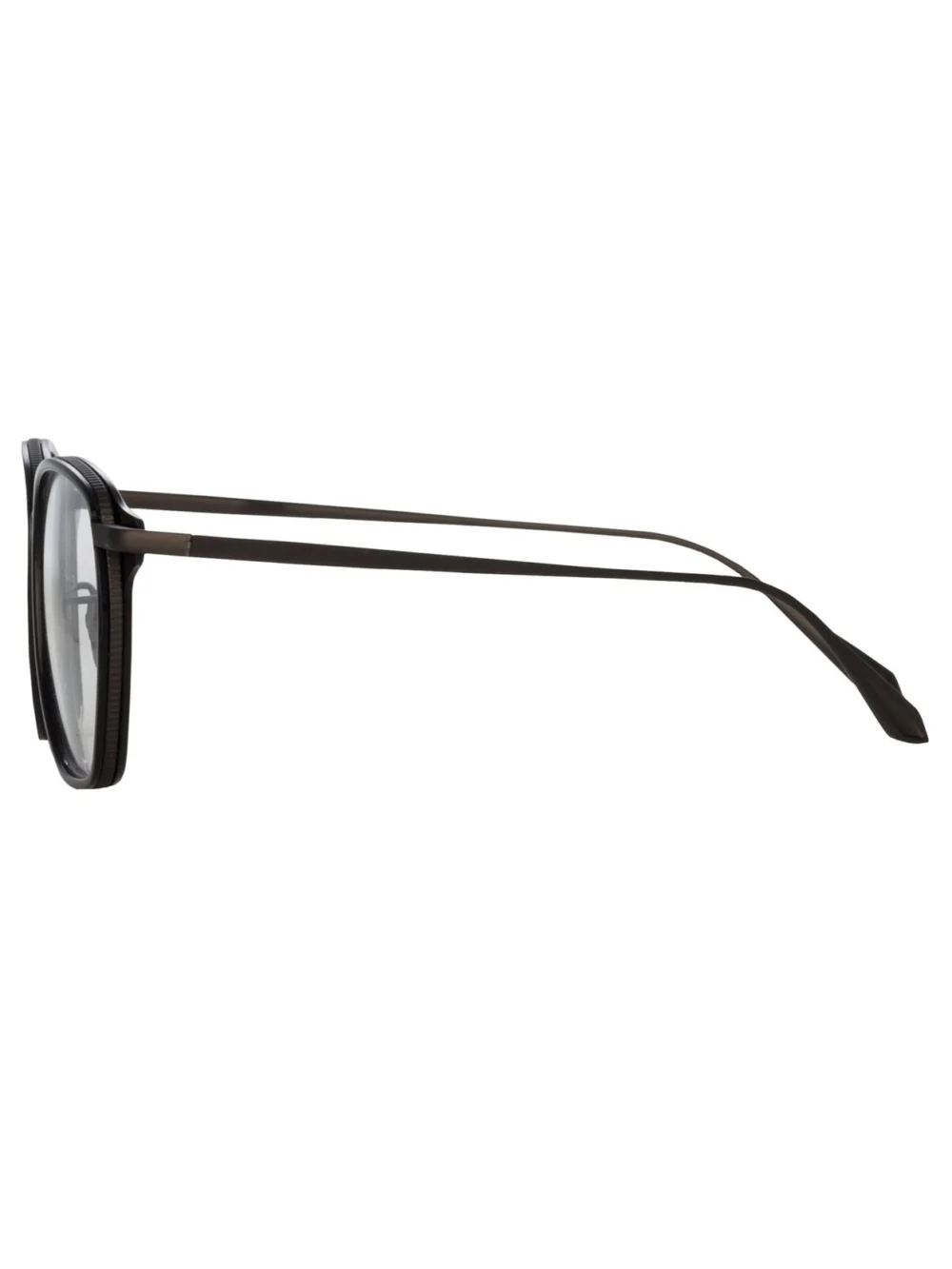 Linda Farrow Danilo Optical Frame, matt black nickel, view 2