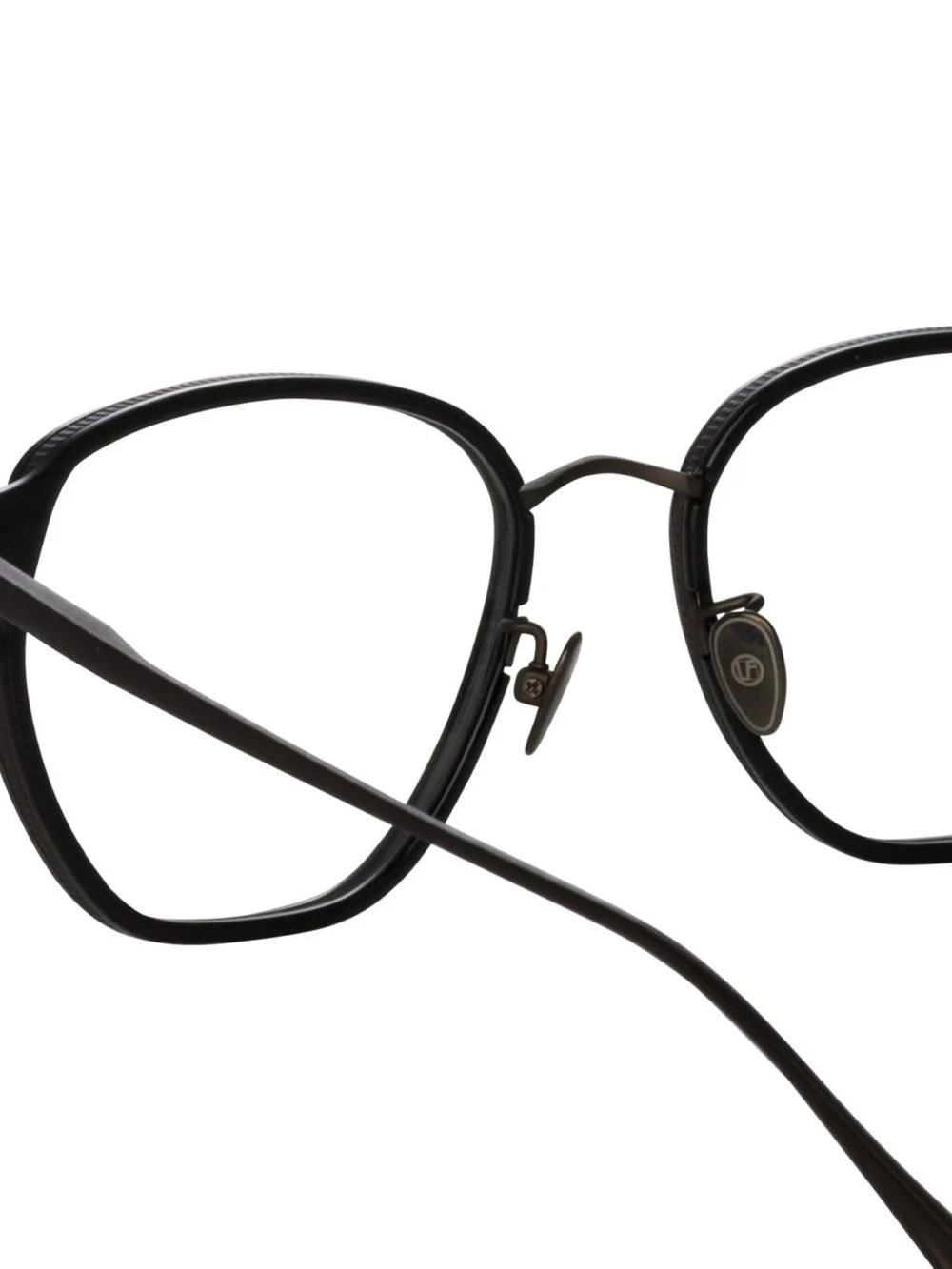 Linda Farrow Danilo Optical Frame, matt black nickel, view 5