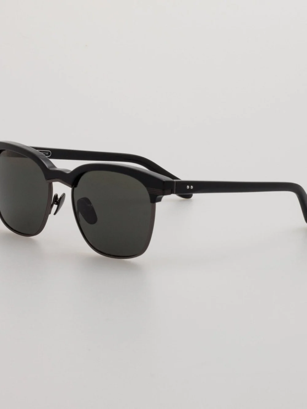 Linda Farrow Darin Sunglasses, black matt nickel, view 2