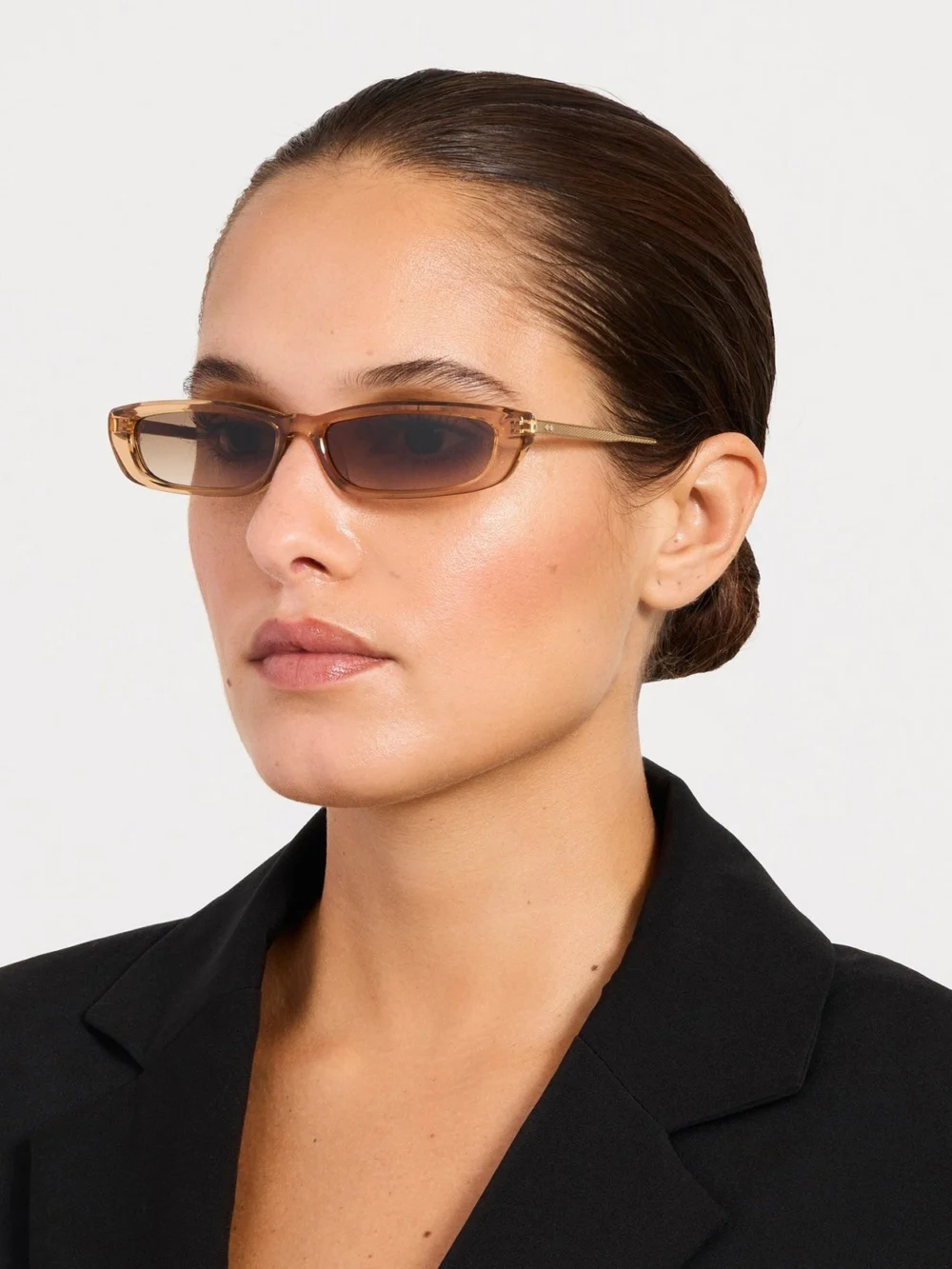 Linda Farrow Darya Sunglasses, honey, view 3