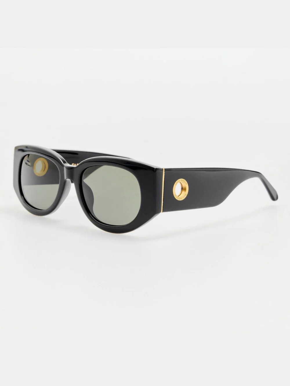 Linda Farrow Debbie Sunglasses, black, view 2