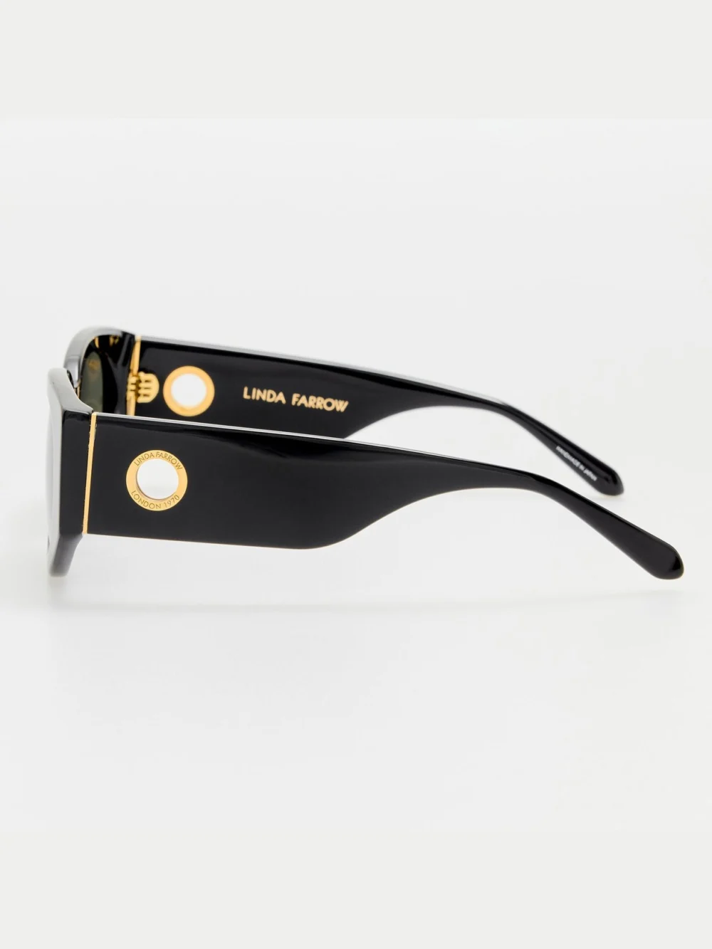 Linda Farrow Debbie Sunglasses, black, view 4
