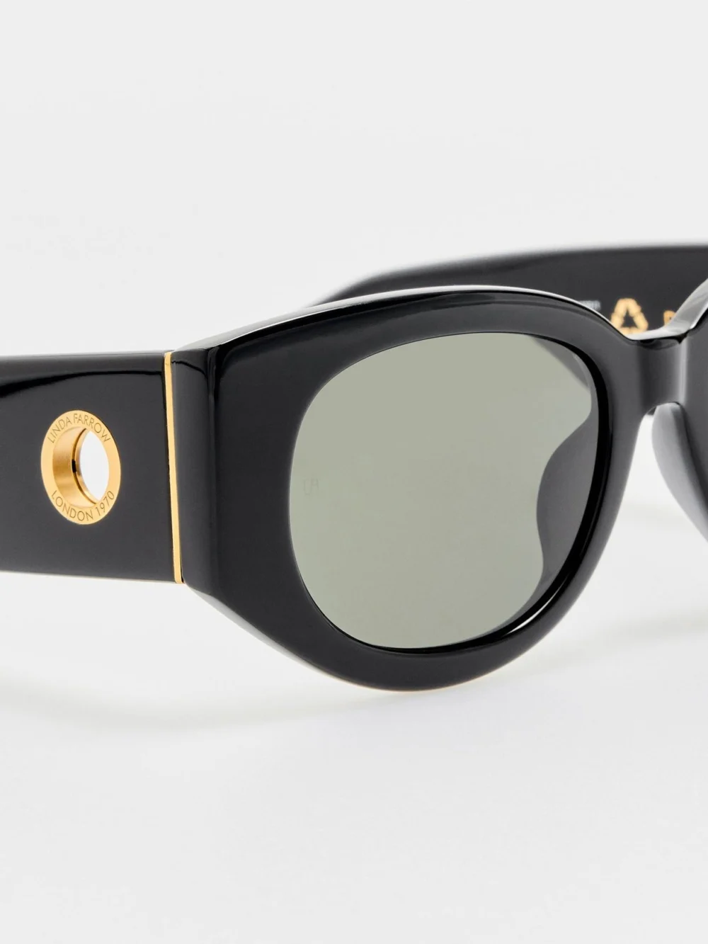 Linda Farrow Debbie Sunglasses, black, view 5